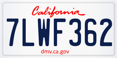 CA license plate 7LWF362
