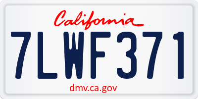 CA license plate 7LWF371
