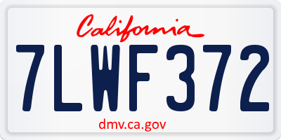 CA license plate 7LWF372