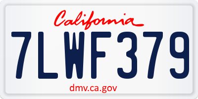 CA license plate 7LWF379
