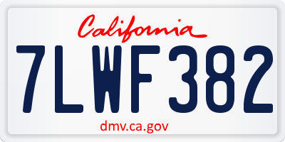 CA license plate 7LWF382