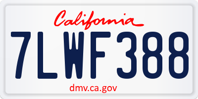 CA license plate 7LWF388