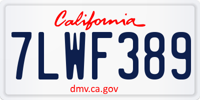 CA license plate 7LWF389