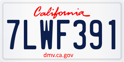 CA license plate 7LWF391
