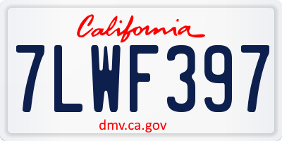 CA license plate 7LWF397