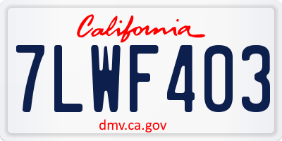 CA license plate 7LWF403