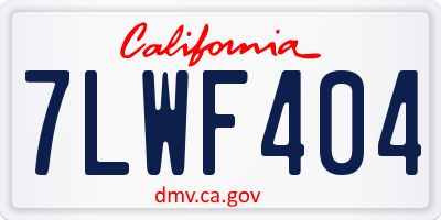 CA license plate 7LWF404