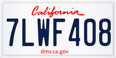 CA license plate 7LWF408