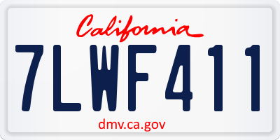 CA license plate 7LWF411