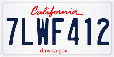 CA license plate 7LWF412