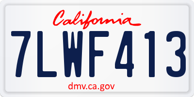 CA license plate 7LWF413