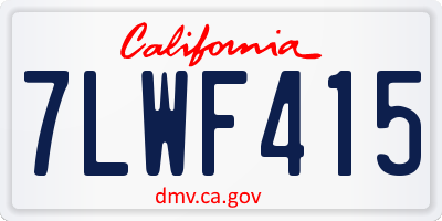 CA license plate 7LWF415