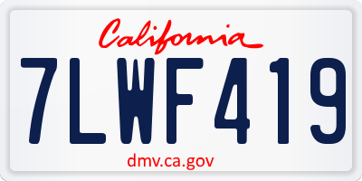 CA license plate 7LWF419
