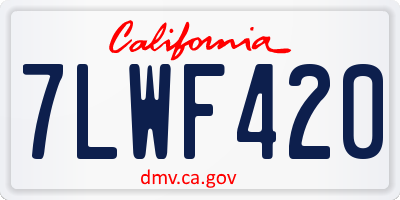 CA license plate 7LWF420