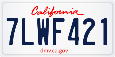 CA license plate 7LWF421