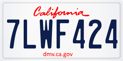 CA license plate 7LWF424