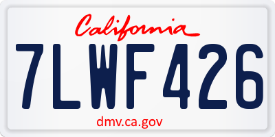 CA license plate 7LWF426