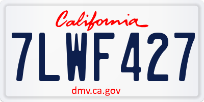 CA license plate 7LWF427