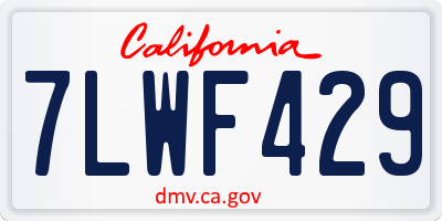CA license plate 7LWF429