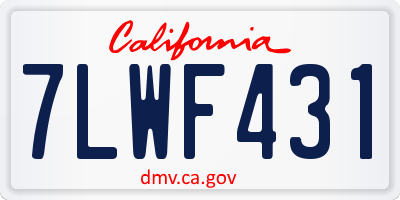 CA license plate 7LWF431