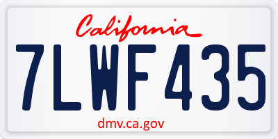 CA license plate 7LWF435