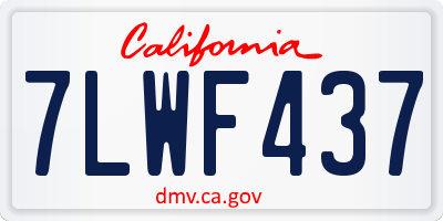 CA license plate 7LWF437