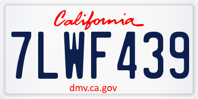 CA license plate 7LWF439