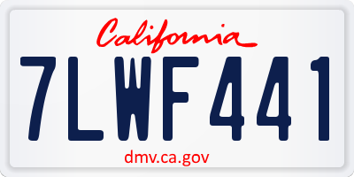 CA license plate 7LWF441