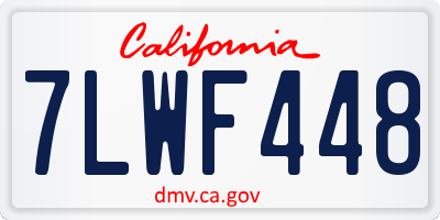 CA license plate 7LWF448