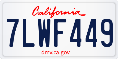 CA license plate 7LWF449