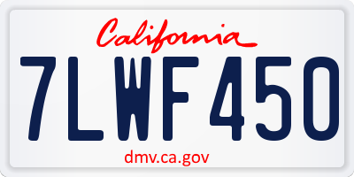 CA license plate 7LWF450