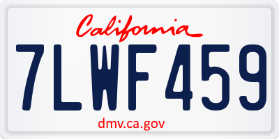 CA license plate 7LWF459