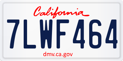 CA license plate 7LWF464
