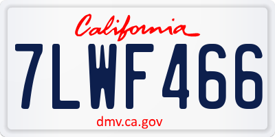 CA license plate 7LWF466