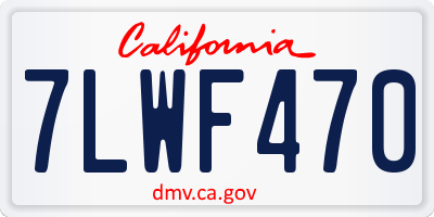 CA license plate 7LWF470