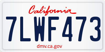 CA license plate 7LWF473