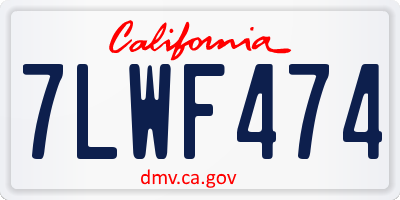 CA license plate 7LWF474