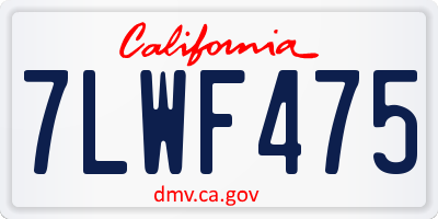 CA license plate 7LWF475