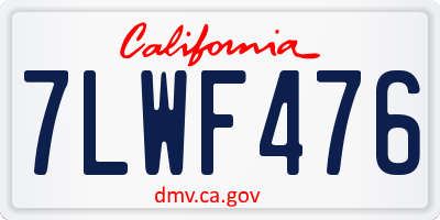 CA license plate 7LWF476