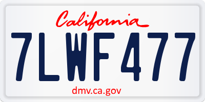 CA license plate 7LWF477