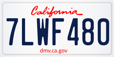 CA license plate 7LWF480