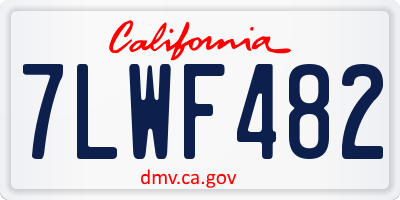 CA license plate 7LWF482
