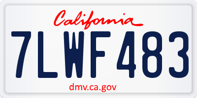 CA license plate 7LWF483