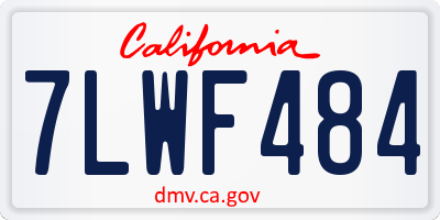 CA license plate 7LWF484