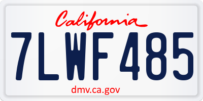 CA license plate 7LWF485