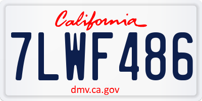 CA license plate 7LWF486