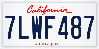 CA license plate 7LWF487