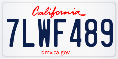 CA license plate 7LWF489