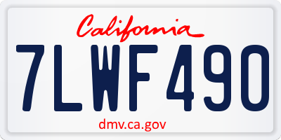 CA license plate 7LWF490