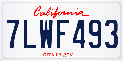 CA license plate 7LWF493